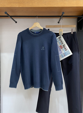 保罗彼得男士毛衫套头针织衫 圆领秋冬内搭绣标秋冬上衣MLCD39590