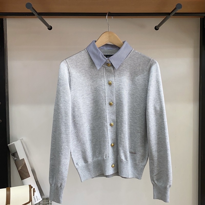 保罗彼得女式长袖假两件针织衫