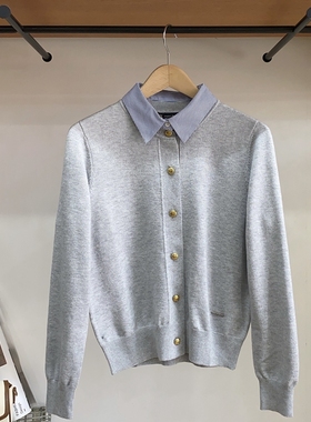 保罗彼得 女式翻领长袖假两件针织衫 专柜正品 时尚洋气MFDC34760