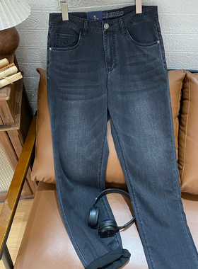 男士新款牛仔裤休闲裤高弹黑灰色舒适透气保罗彼得正品KEFAN00580