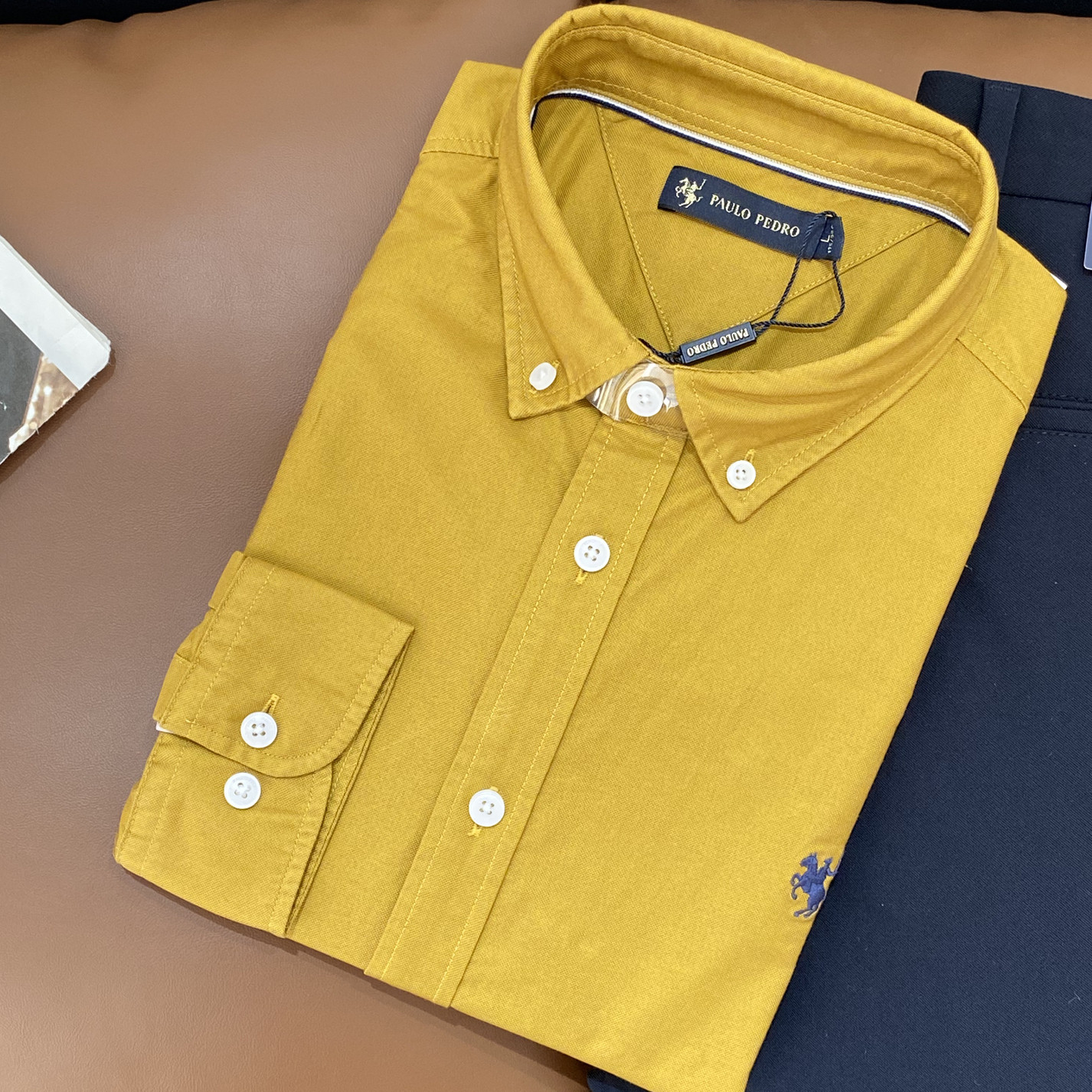 保罗彼得专柜正品秋新款男式长袖衬衫刺绣小马标全棉YWECC00223,男装,衬衫,淘宝优惠券,粉丝福利购,淘宝优惠卷