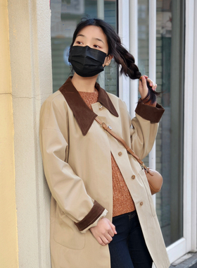 保罗彼得 专柜正品新款女士风衣 翻领 复古 时尚 中长款YHDC31360