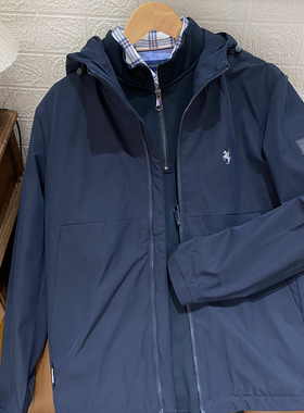 保罗彼得专柜正品男士加绒连帽夹克外套2025秋季新款SHECU00270