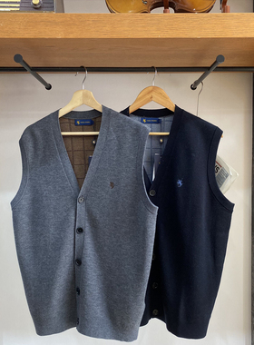 Paulo Pedro保罗·彼得男式马甲一款两色扣子款背心V领MLCC34532