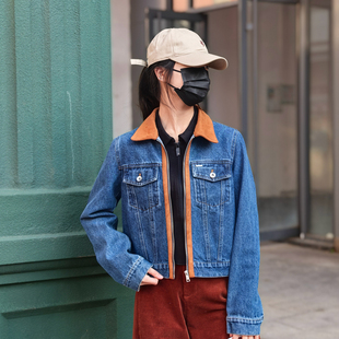 保罗彼得  春装新款女士翻领牛仔外套 港风 时尚 潮流YIEA73910