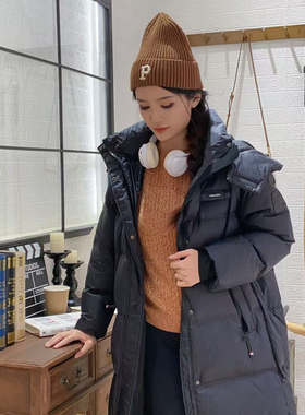 保罗彼得专柜正品女士中长款白鸭绒带帽羽绒服SCDD76440 时尚洋气