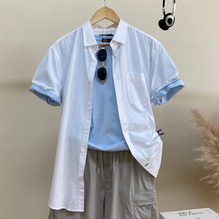 断码捡漏 保罗彼得商场同款男式白色衬衫夏季薄款透气CWDB52332