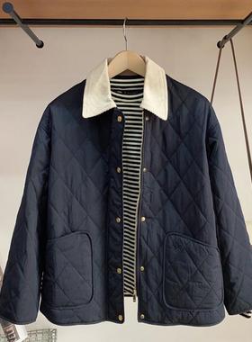 保罗彼得专柜正品黑色女翻领棉服翻领超软轻薄舒老钱风YNDD76170