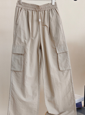 女士新款松紧腰休闲裤大口袋工装裤酷飒舒适保罗彼得HAFBK01271