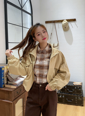 保罗彼得 女装专柜正品秋卡其拉链抽绳短款夹克外套上衣BSDC75530