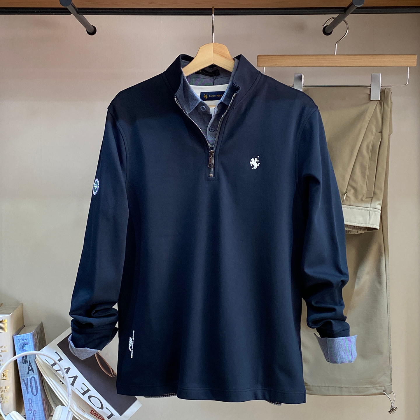 保罗彼得专柜正品男士立领长袖T恤 加绒 亲肤 简约抗菌TBECT00080,男装,T恤,淘宝优惠券,粉丝福利购,淘宝优惠卷