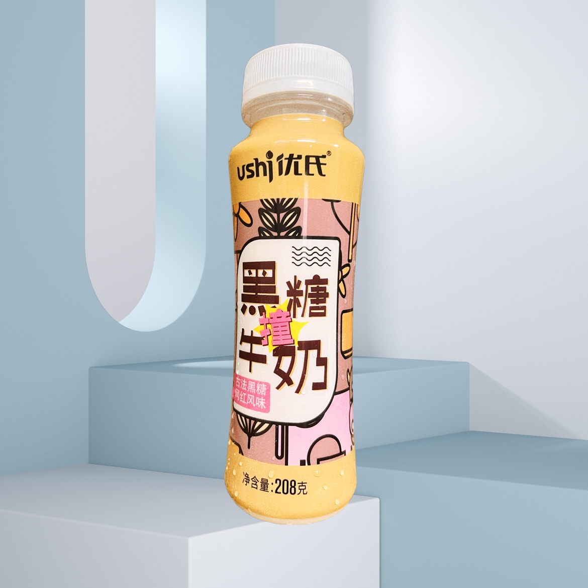 优氏黑糖可可牛奶208克早餐下午茶红糖元气牛奶