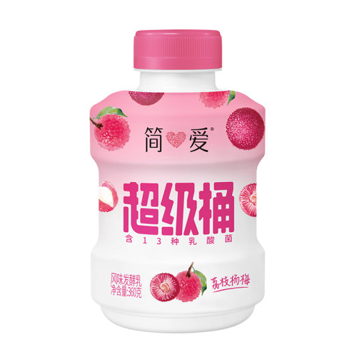 简爱超级桶酸奶荔枝杨梅味风味发酵乳360克下午茶酸奶