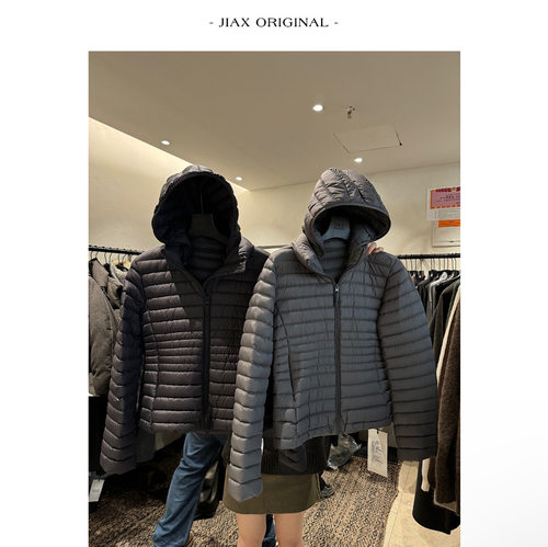 DVZ 2025秋冬韩系排骨连帽羽绒服女ins韩版修身显瘦90白鸭绒外套