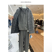 磨毛加厚套装 女韩版 休闲裤 JVV2025秋冬韩系双头拉链连帽卫衣外套