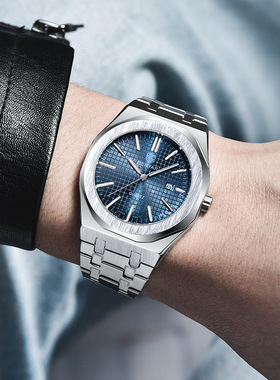 宾雅BENYAR石英时尚简约防水夜光不锈钢日历夏男士学生手表BY5156