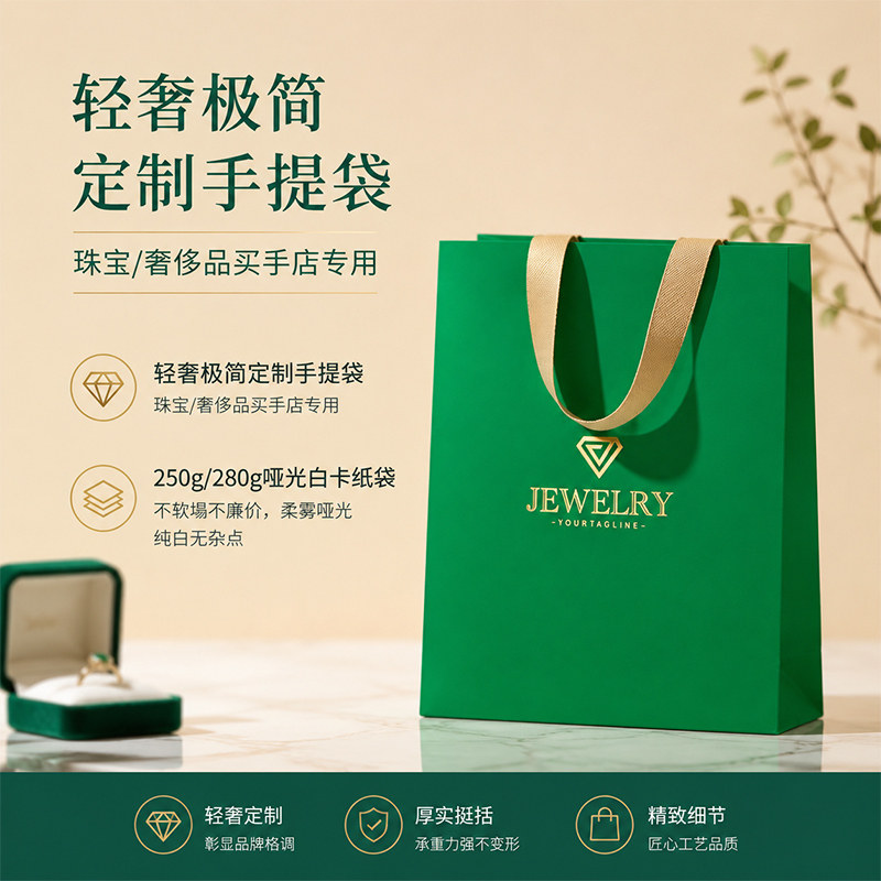 手提袋定制纸袋印刷logo定做内嵌轻奢美容院护肤品礼品袋医美订做