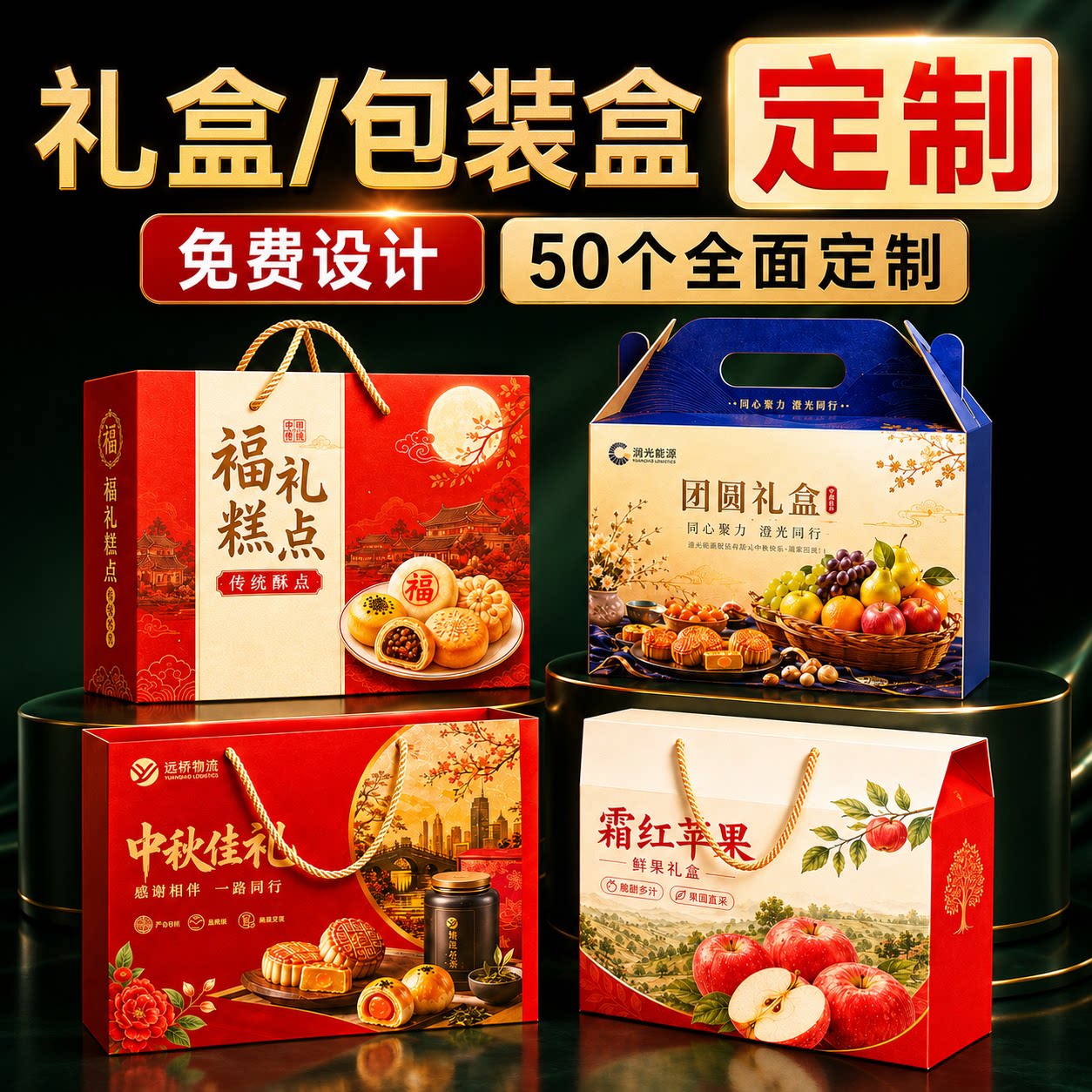 礼品盒定制丨免费设计丨印刷LOGO
