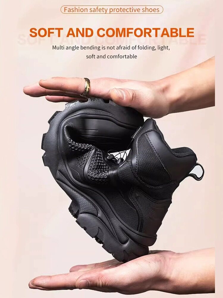 SENIOR LABOR PROTECTION SHOES MENS ANTI-SMASHING AND ANTI-PUNCTURE STEEL HEAD IMPORTED MILITARY STEEL PLATE INDUSTRIAL SAFETY CONSTRUCTION SITE WORK HIGH-TOP