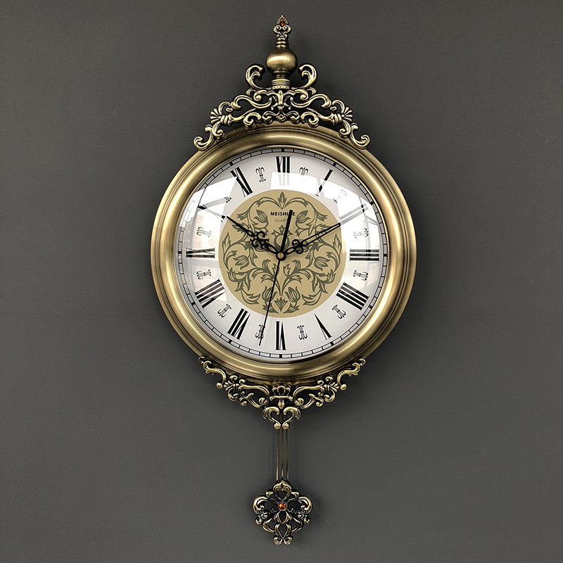 朗品 北欧美式欧式客厅钟表摇摆挂表复古静音扫秒时钟石英钟挂钟在类目 家居饰品, 家居钟饰/闹钟, 挂钟中 - 来自Buy2taobao.com提供专业的淘宝代购服务