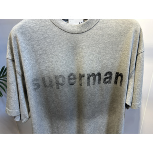 潮牌男士 恤 宽松圆领纯棉百搭休闲 夏季 superman 字母印花短袖