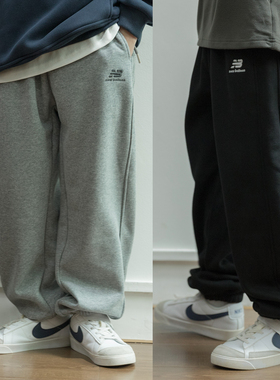 青少年加绒卫裤2025冬季中大童灰色长裤亲子男孩保暖黑色裤子加厚