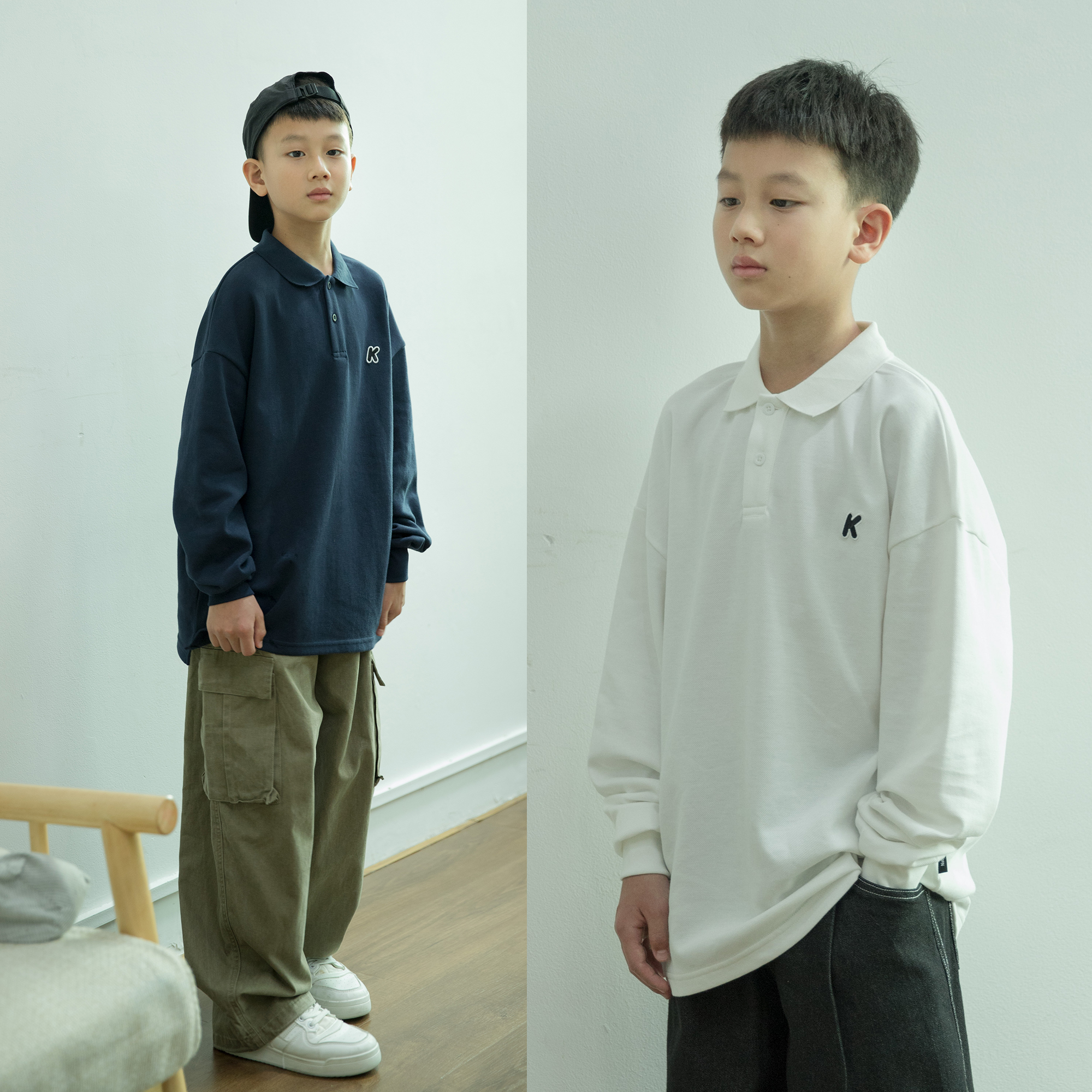 男童POLO衫2025秋季新款童装中大童宽松长袖T恤儿童翻领上衣潮牌