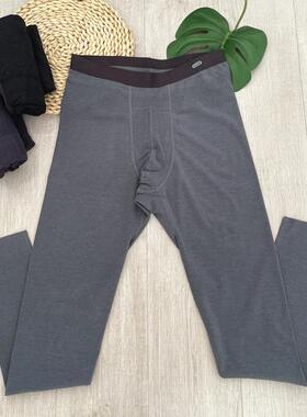 男士磨毛果冻腰单条秋裤薄款单层修身高腰大码青年裤保暖裤男031