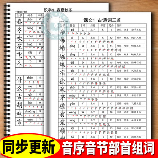 人教版一二三四五六年级上册写字表同步生字组词拼音笔画笔顺预习