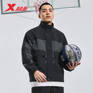 特步外套男士2026年春季新款双层夹克风衣户外薄款宽松休闲运动服