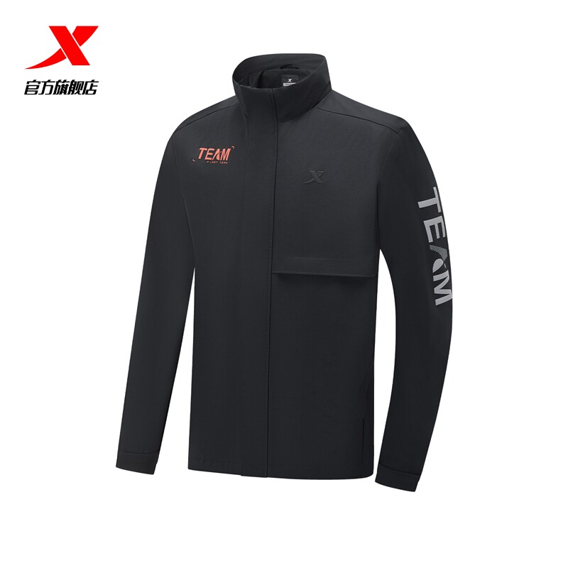 特步双层风衣男2025春季新款宽松健身训练男运动上衣976129