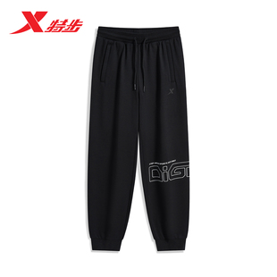 宽松束脚裤 字母印花男裤 977429630181 男2025秋冬新款 特步运动长裤