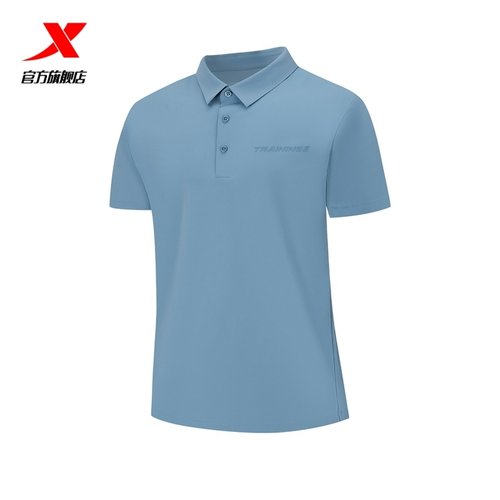 POLO衫特步男翻领透气短袖