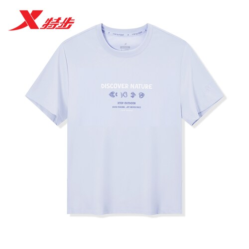 特步户外-野趣路亚 | 冰丝圆领T恤夏季女装运动短袖974228010013