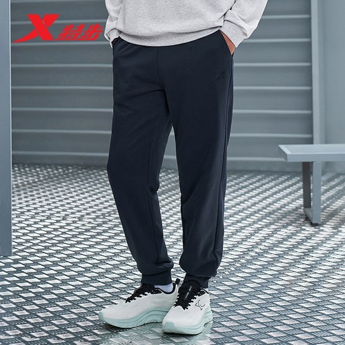 特步运动裤男裤2025年秋季新款官方正品束脚针织长裤卫裤男休闲裤