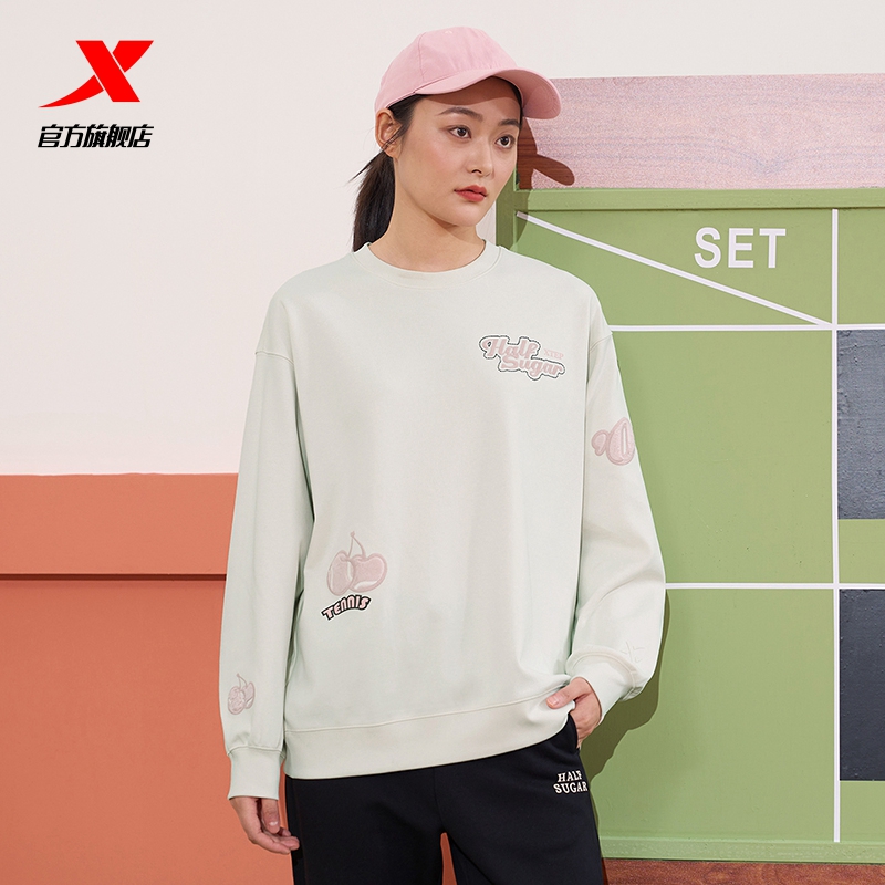 半糖系列卫衣特步宽松印花