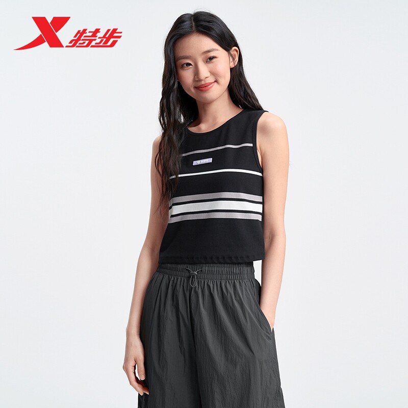 特步运动背心女2026年夏季新款无袖紧身女装休闲上衣975228