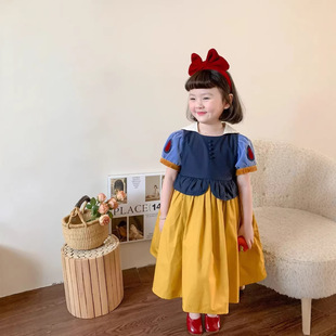 洋气赫本御姐宝宝女童礼服裙夏款儿童公主裙童3-8岁童装90-140cm