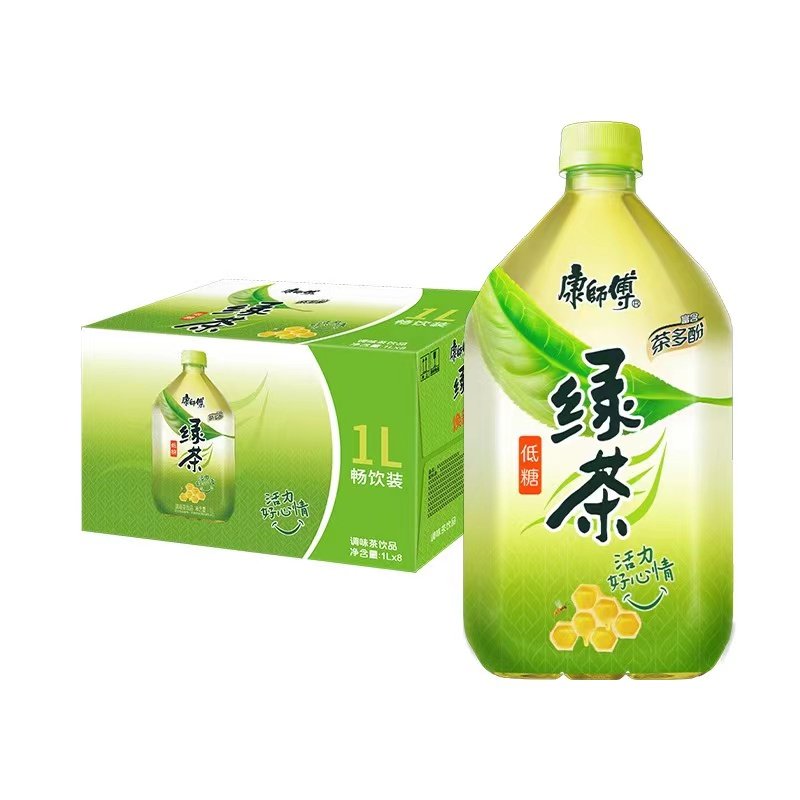 新货康师傅低糖绿茶1l*12瓶整箱大瓶实惠装茶饮料江浙沪皖包邮