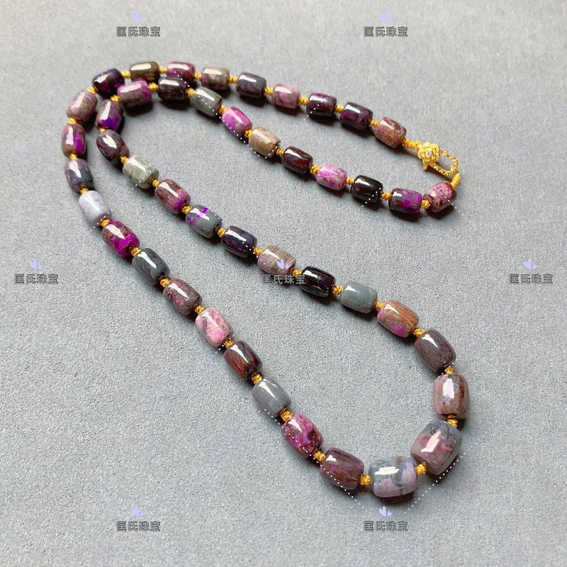 匡氏珠宝舒俱来泥地幻彩桶珠项链Z-HL-A1795(多样性发货)