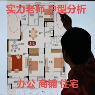 户型图分析在线看选房子办公室商铺住宅装修布置缺角风景山水摆件