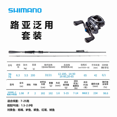 禧玛诺26款ZODIAS枪柄路亚竿+阿德SLX DC/蒙塔尼DC水滴轮泛用套装