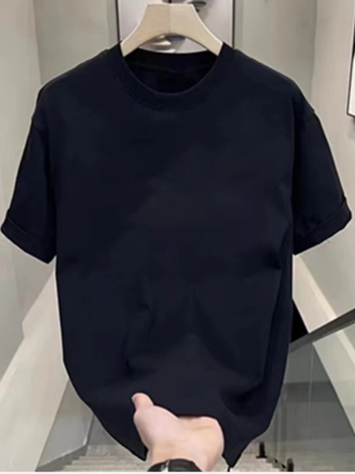 수출 대외 무역 미품 마크 통관 미국 복고풍 순면 반팔 티셔츠 루즈한 디자인