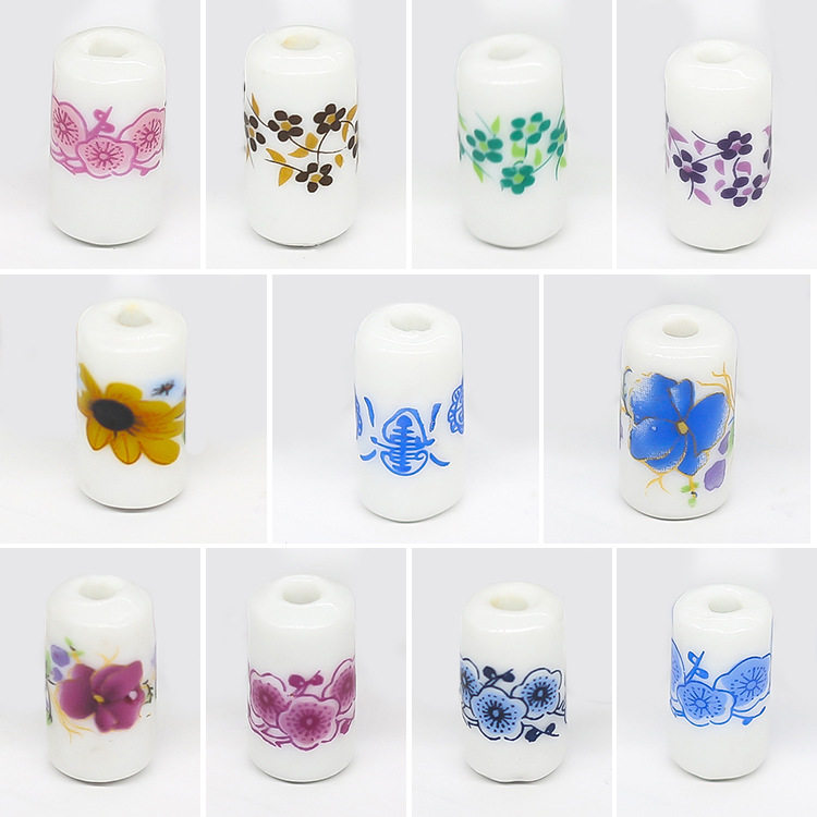 diy手工陶瓷直管贴花小鸟钥匙
