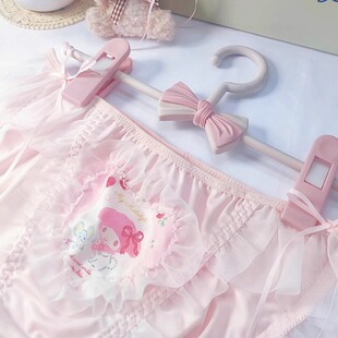 女生 甜美日系蝴蝶结牛奶丝纯棉底裆三角裤 直播间里选款 少女内裤