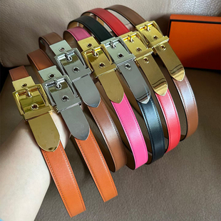 饰配连衣裙子 百搭装 新款 高定腰带女真皮双面头层牛皮纯铜扣头时尚