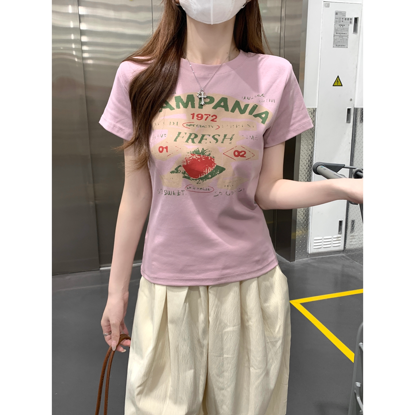 2026夏季新款美式条纹短袖tT恤