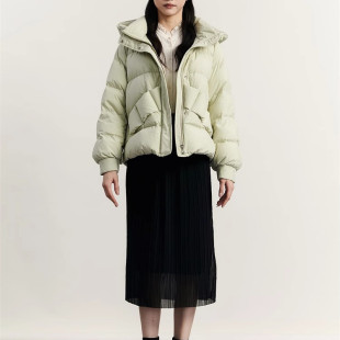 现货速发谜家连帽羽绒服女2023冬款 鹅绒面包服234MY1454 计感短款