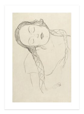 liveart 克里姆特Gustav Klimt 素描沉醉少女经典名画原版装饰画