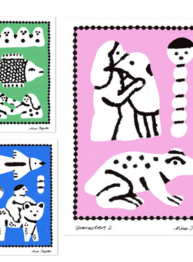 Nina Izycka进口丹麦the poster club小众原版装饰画Characters